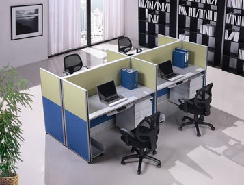 सुरुचिपूर्ण लकड़ी के कार्यालय विभाजन 6 कर्मचारी कार्यालय कार्य केंद्र डेस्क