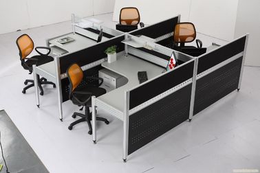 चार लोगों / लकड़ी कंप्यूटर डेस्क कार्यालय केबिन विभाजन के लिए वाणिज्यिक कार्यालय फर्नीचर विभाजन