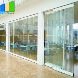 कार्यालय जंगम विभाजन दीवारों ग्लास तह ग्लास दरवाजा बाहरी Frameless ग्लास फिसलने दरवाजा