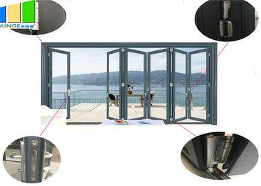 आवासीय या वाणिज्यिक के लिए EBUNGE बाहरी डबल घुटा हुआ ग्लास दरवाजे तह विभाजन दरवाजा