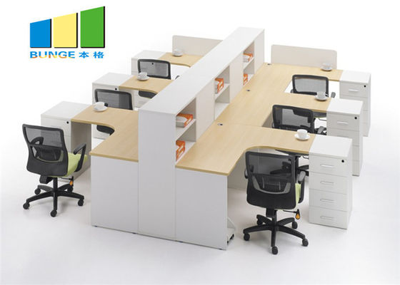 वाणिज्यिक 4 सीट क्यूबिकल डेस्क आधुनिक टेबल मॉड्यूलर कार्यालय कार्य केंद्र कैबिनेट कार्यालय फर्नीचर