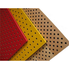 Yellow Perforated Wood Acoustic Panels Fireproof Veneer Surface Sound Wall Panel