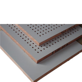 Moisture proof Convention Hall Perforated Wood Acoustic Panels Noise Reduce Board