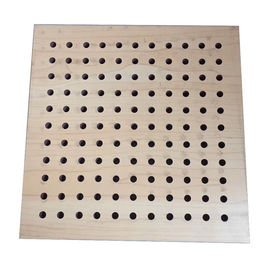 Soundproof Perforated Wood Acoustic Panels Fiberglass Insulation Wooden Board